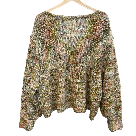 Free People Highland V Neck Oversized Sweater Size S Slouchy Chunky Space Knit - Picture 5 of 13